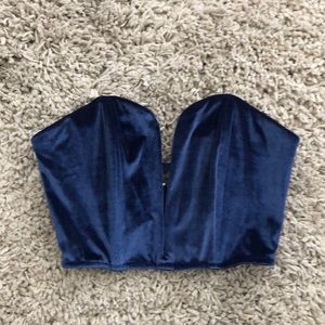 Blue velvet lace bandeau